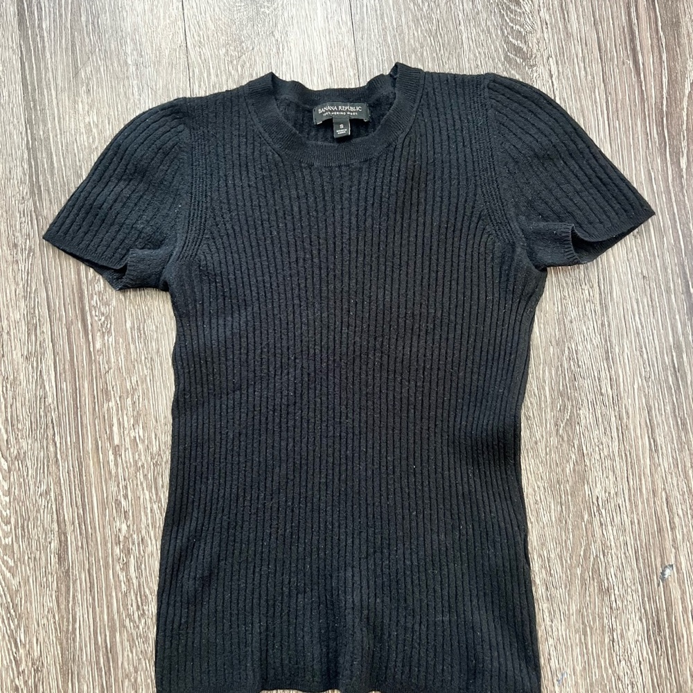 Banana Republic Black Wool Ribbed Sweater